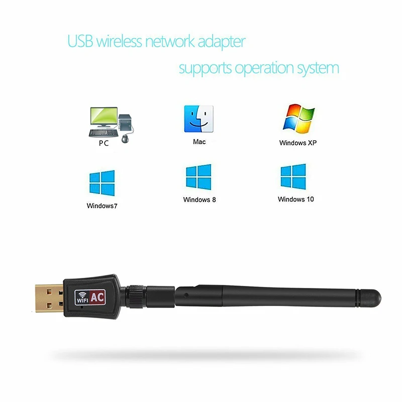 2,4G 5G беспроводной Интернет USB WiFi сетевая антенна высокоскоростной USB 2,0 Беспроводной адаптер LAN для Windows 2000/XP/Vista/7/8/8,1/10