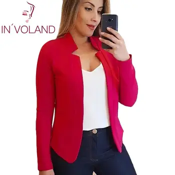

Women Blazers Plus Size S-5XL Solid Color Long Sleeve Front Open Stitch Slim Female Autumn Spring Blazer Ladies Outwear Tops