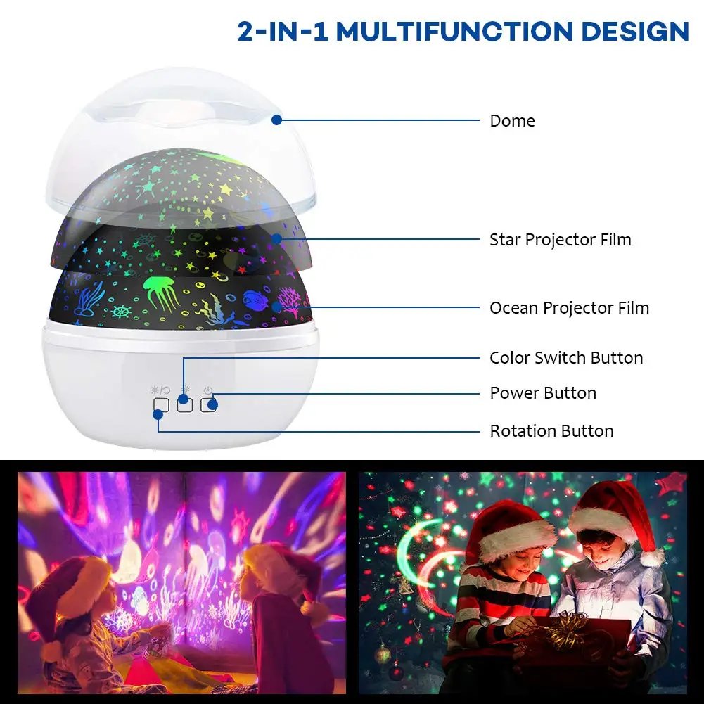 bathroom night light LED Rotating Night Light Projector Starry Sky Star Master Children Kids Sleep Romantic LED USB Projector Lamp Child Gifts night lights for adults