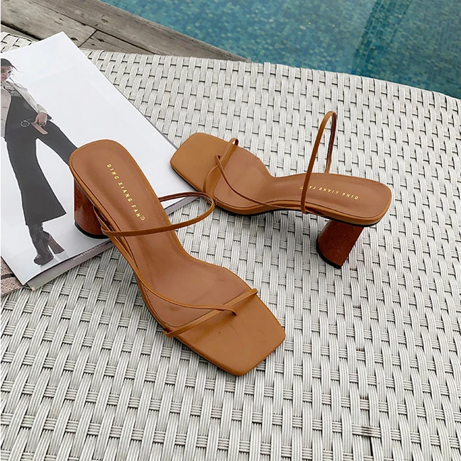 MONMOIRA/женские босоножки на деревянном каблуке с узкими ремешками; Дизайнерская обувь в стиле ретро на квадратном каблуке; женские босоножки на высоком каблуке с открытым носком; C0713