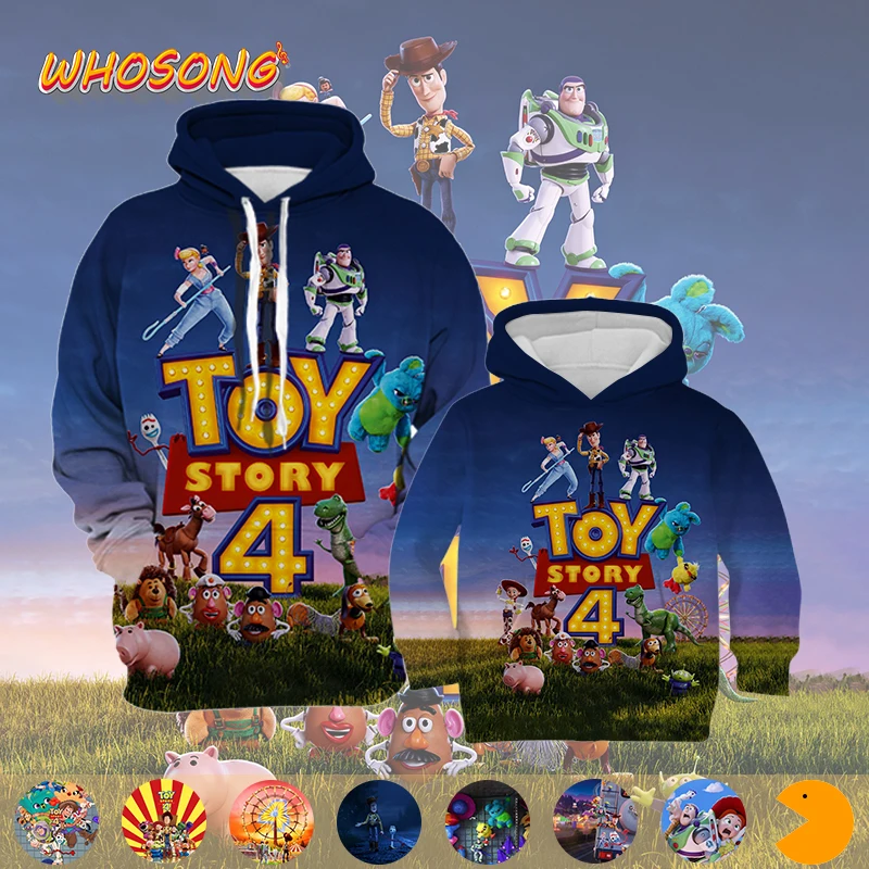 WHOSONG толстовка с 3d принтом популярная moive TOY STORY 4 модное пальто Одежда для родителей и детей детский пуловер