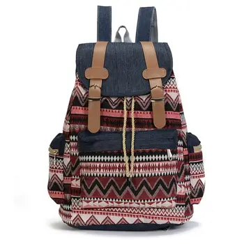 

Women Canvas Vintinge Backpack Ethnic Backpack Bohemian Daypack Schoolbag L9BE