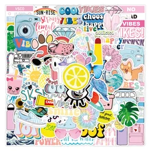 

50/100PCS Cartoon VSCO Funny Cute Sticker Toys for Girl Vinyl Luggage Notebook Skateboard Mobile Phone Waterproof Laptop Sticker