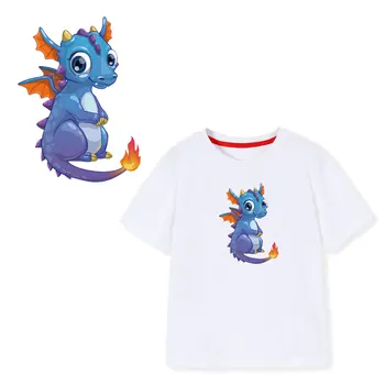 

Cartoon cute dinosaur Clothing Stickers Iron On Patches Diy Heat Transfers Patch For Clothes T-shirt Appliques Decoration