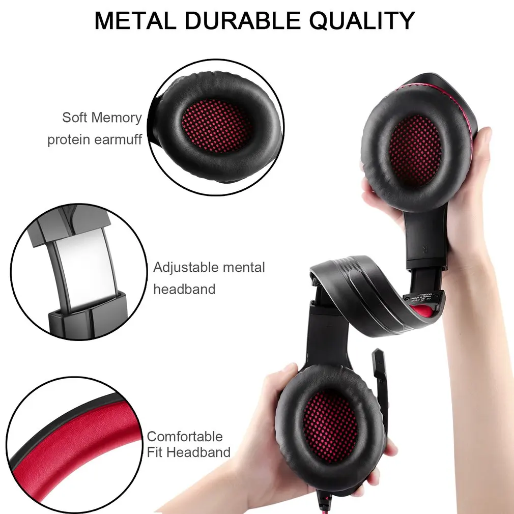 J1 A Head mounted Wired Luminous Earphones Gaming Headsets Portable Wired Mobile Phone Computer Headsets