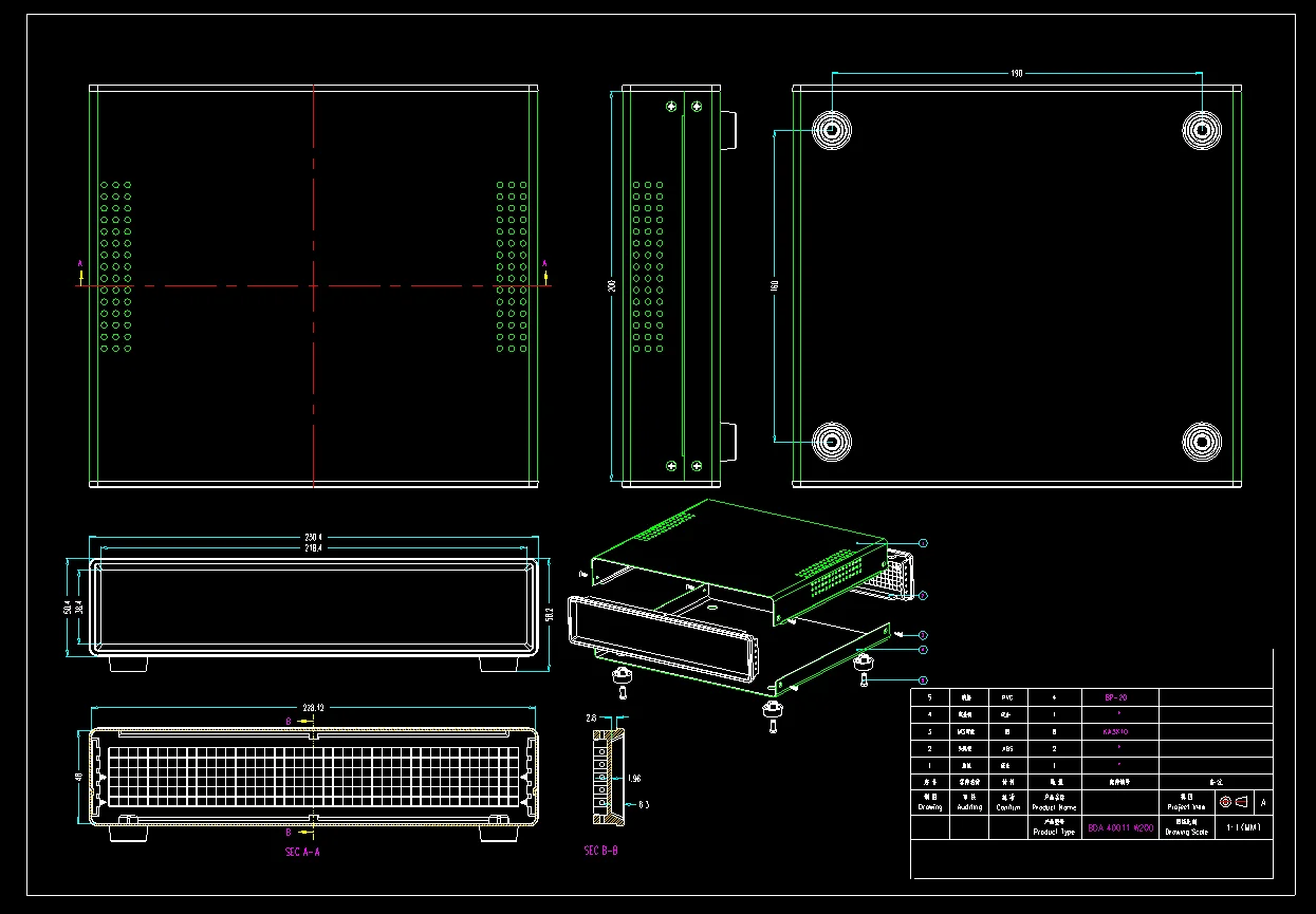 DIY Elektronik-Projektbox aus Eisen 230x200x50mm Desktop-Gehäuse Anschlusskasten Instrumentengehäuse für DIY-Projekte – Detail 8
