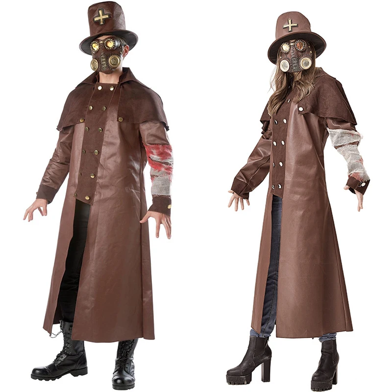 Костюм для взрослых на Хэллоуин и косплея костюм стимпанк доктор чумы из ПУ