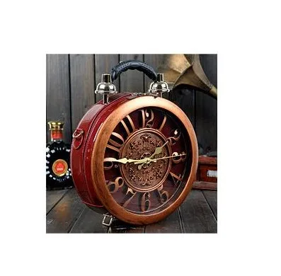 Xianjian DHL Free Women Gold Handbag Personality Shoulder Bag Classic Retro Messenger Bag Europe London Clock Shape Handbag - Color: winered