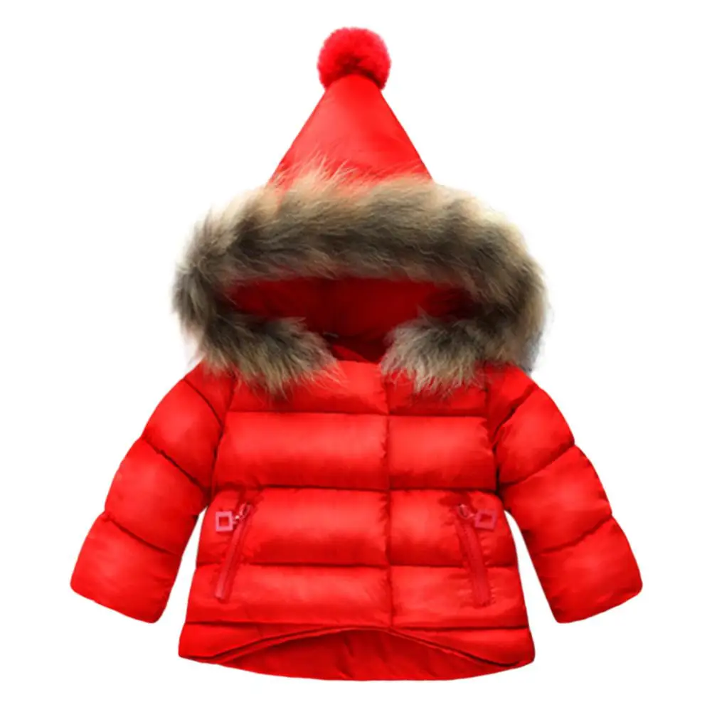 Baby Boys Girls Comfortable Snowsuit Outdoor Sports Winter Warm Soft Collar Hooded Windproof Jacket Outerwear