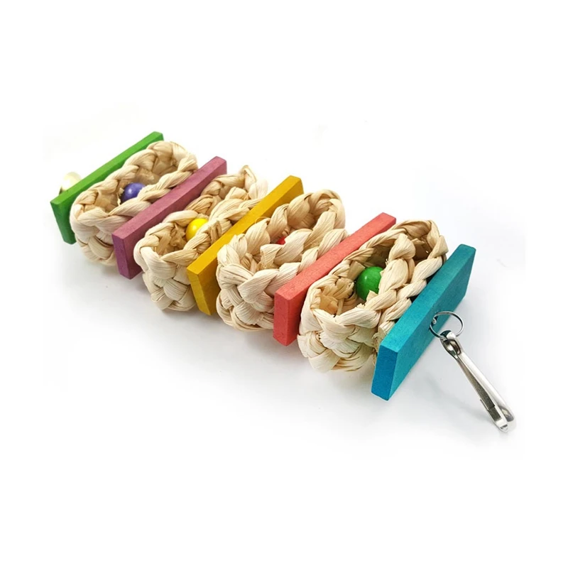 $3.88 Colorful Knots Block Parrot Chewing Toys for Small and Medium Birds