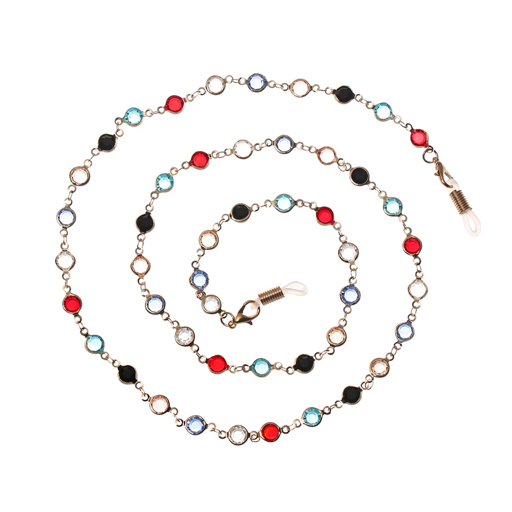 Модная цепочка для очков шнурок красочные стеклянные бусины подвесная на шею