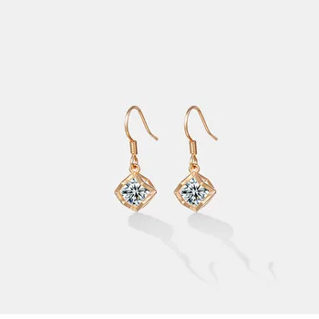 

18K Gold Earrings for Women Classic Drop Earring Female Eardrop for Engagement Wedding Earring Fine Jewelry Pendientes kolczyki
