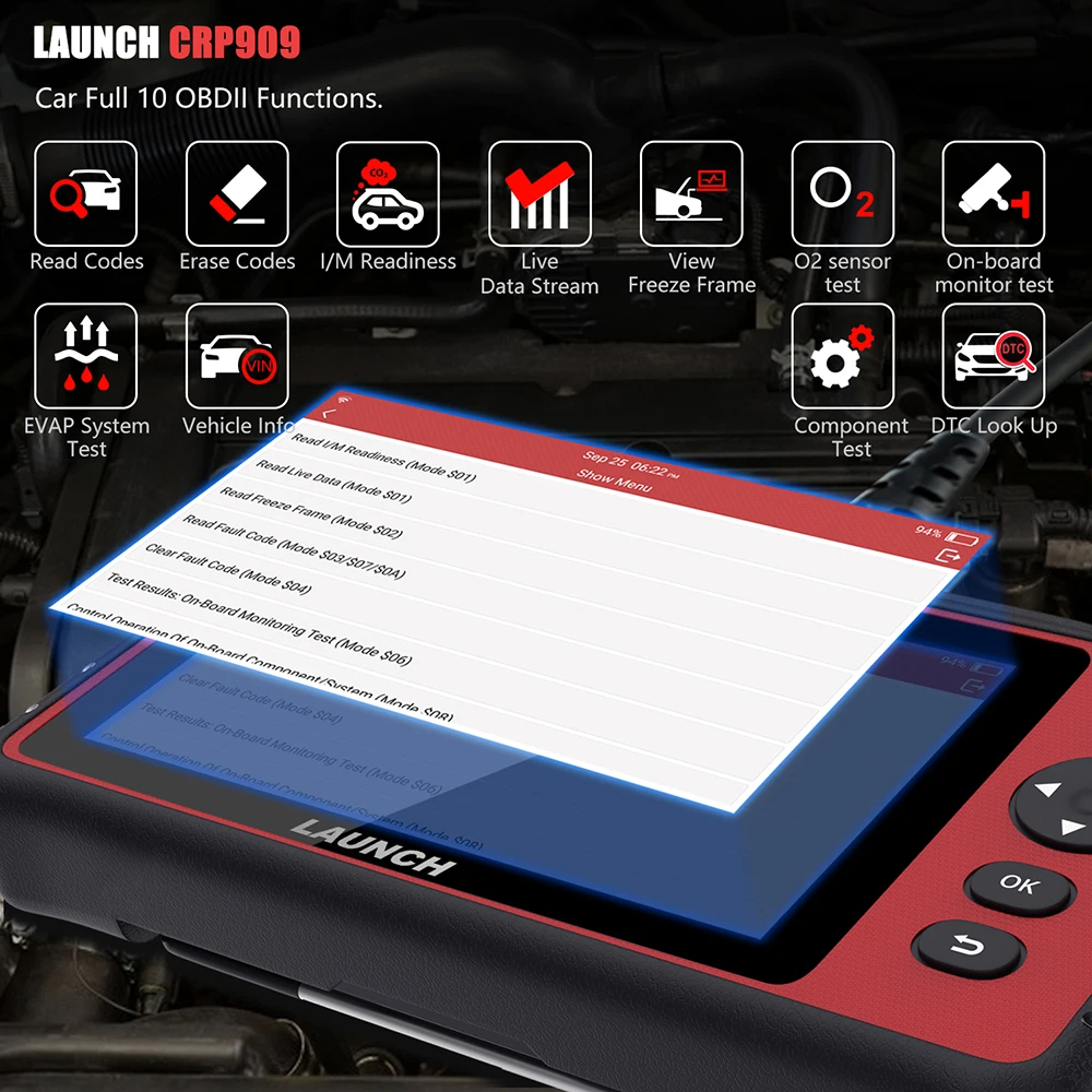 LAUNCH X431 CRP909 профессиональный Авто OBD2 сканер Wifi все системы диагностический инструмент ABS EPB SAS DPF Сброс масла Автомобильный сканер