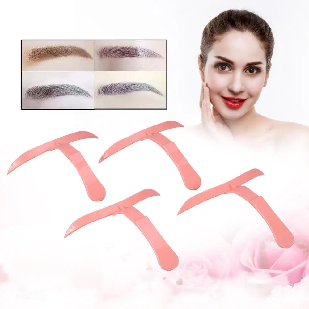 4 Patterns Microblading Eyebrow Shaper Template Stencil Ruler Permanent Tool