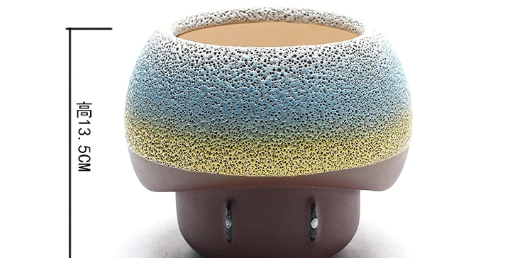 Персональный мультфильм гриб суккулентные растения керамический горшок керамика с дырочками печи изменить дышащий цветок бонсай цветочные горшки
