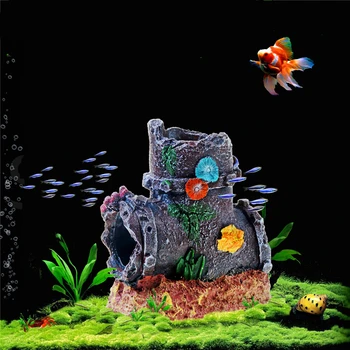 

Saim Aquarium Decoration Cave Aquarium Fish Tank Artificial Resin Ornament Cave Fish Shrimp Hashing House Landscaping Ornament