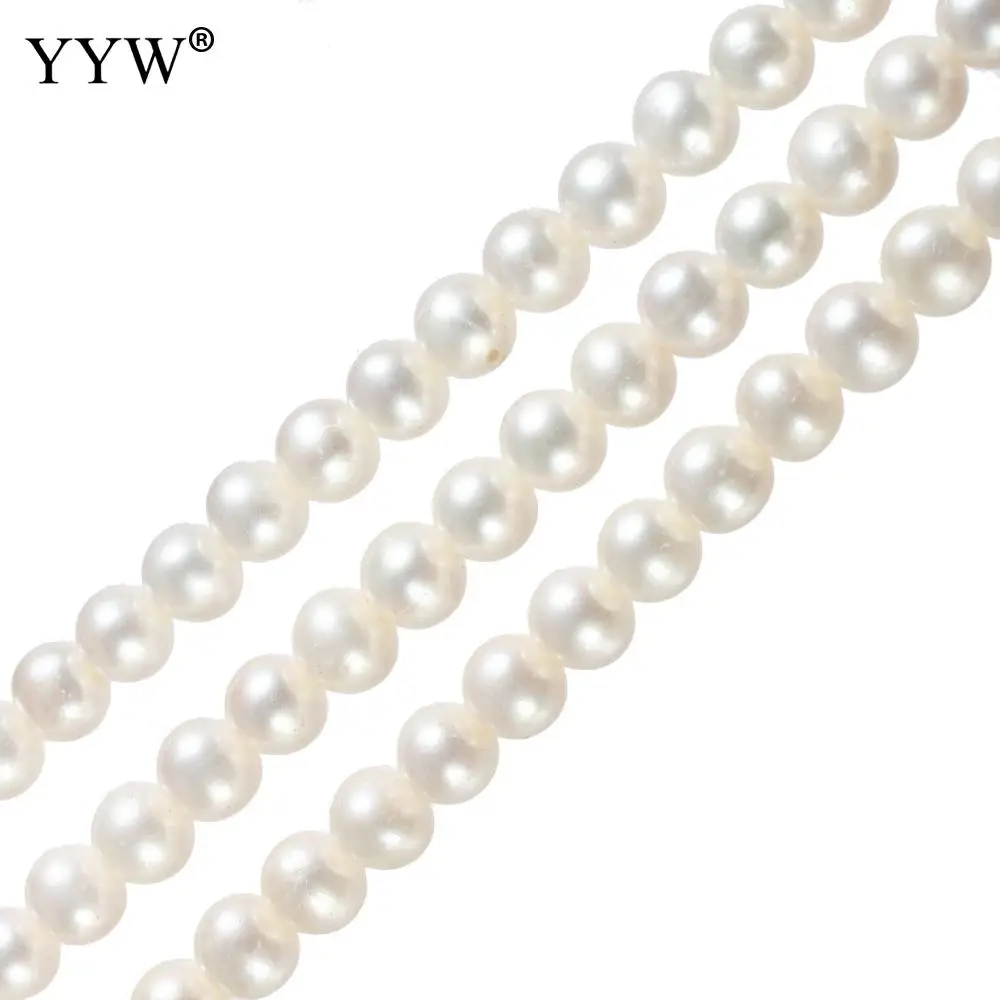 

Cultured Round Freshwater Pearl Beads Natural White Grade AA 11-12mm Approx 0.8mm 15 Inch Jewelry Making DIY Necklace Bracelet