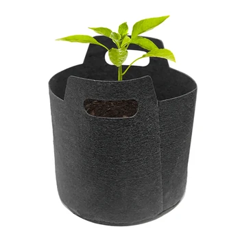 

Black Soft Non-Woven Planting Bag Tree Planting Bag Seedling Bag Family Garden Flowerpot Automatic Drain For Indoor And Outdoor