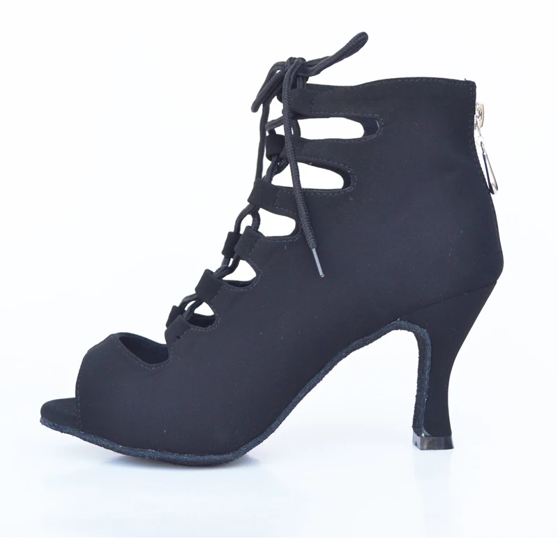 Наташа обувь для латинских танцев на высоком каблуке сапоги для выступлений для взрослых - Цвет: Black 7.5CN