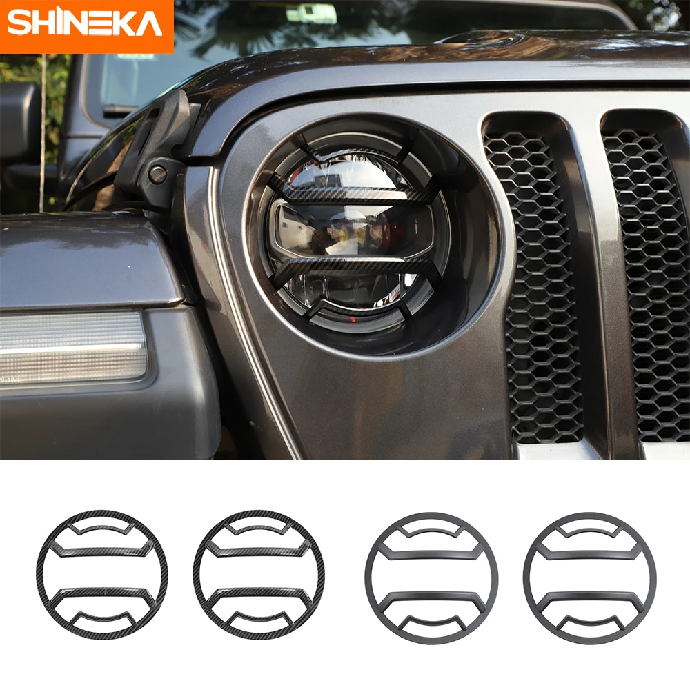 

SHINEKA Lamp Hoods For Jeep Wrangler JL 2018+ Car Front Head Light Protection Trim Cover Stickers For Jeep Gladiator JT 2018+