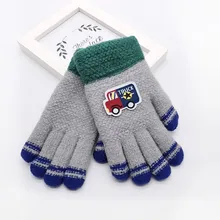 Детские перчатки для девочек и мальчиков; зимние теплые перчатки с милым принтом с героями мультфильмов; повседневные уличные варежки для новорожденных девочек и мальчиков