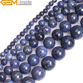 4/6/8/10/12 мм A класс Натуральный дюмортиерит драгоценный камень полудрагоценный темно-синий круглый бисер для изготовления ювелирных изделий ...