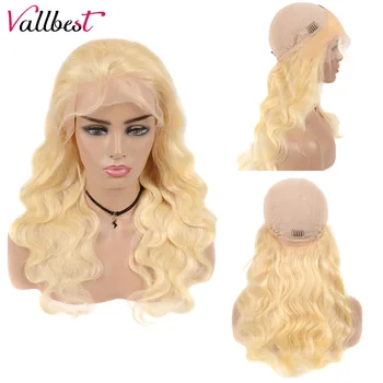 

Vallbest 613 Blonde Lace Front Wig Malaysian Hair Body Wave Human Hair Wigs Pre Plucked With Baby Hair 613# Remy Lace Wig