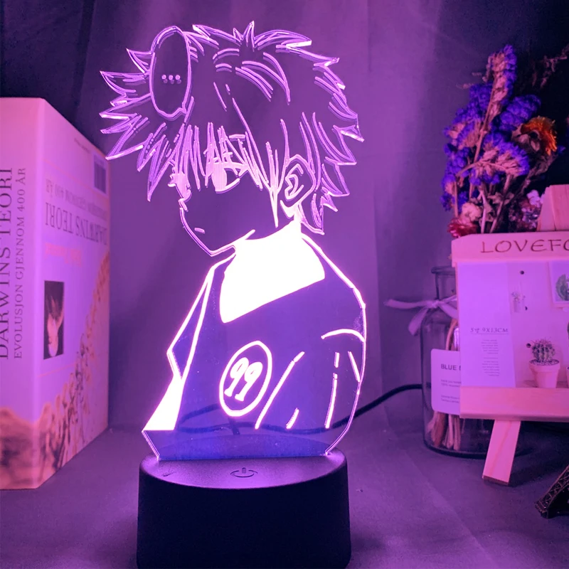 

Led Night Light Killua Zoldyck Figure Nightlight Anime Hunter X Hunter Color Changing Usb Battery Table 3d Lamp Gift for Kids