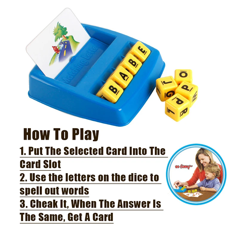 Kids Matching Letter Games Educational Toys Vocabulary Cards Spelling Words Mathematics Learning Early Education Language Toys 4