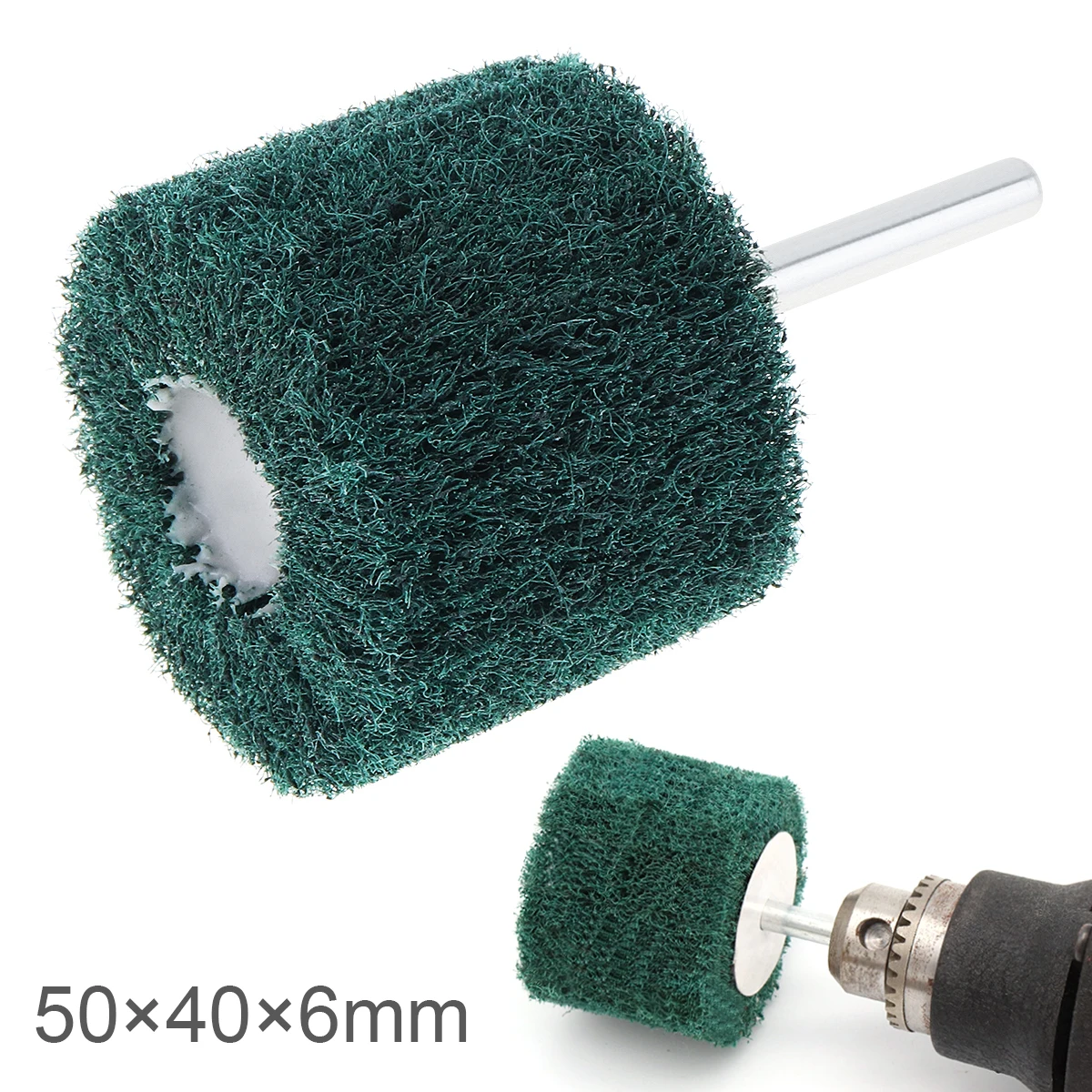 6mm Scouring Pad Grinding Sanding Head Flap Wheel Mounted Polishing Brush Wheel for Stainless Steel/Aluminum Grinding Polishing metal scouring pad steel wire dishwashing cloth mesh non oil dishwashing towel kitchen stove washing dish washing pot brush