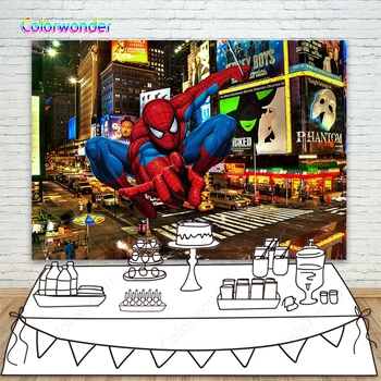 

Spinderman Movie characters Photography Backdground Superhero New York City Comic Children Backdrops