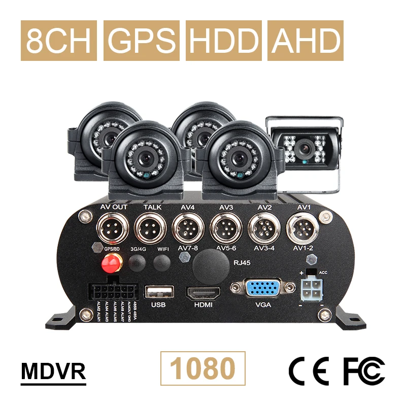 8CH GPS AHD Автомобильный видеорегистратор Мобильный Dvr 2 ТБ жесткий диск I/O