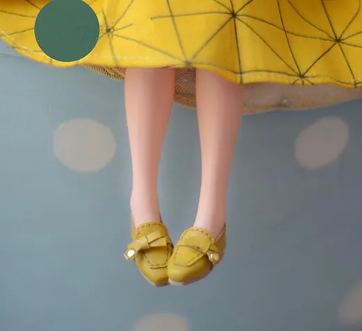 [2,8 см кожаных ботинок] Blyth туфли в ретро-стиле OBshoes(подходит для лат, licca, JerryB, BJD, Pullip ММК с надписью «monster high» и героями мультфильма «Школа Монстров», 1/6 кукла - Цвет: yellow shoes