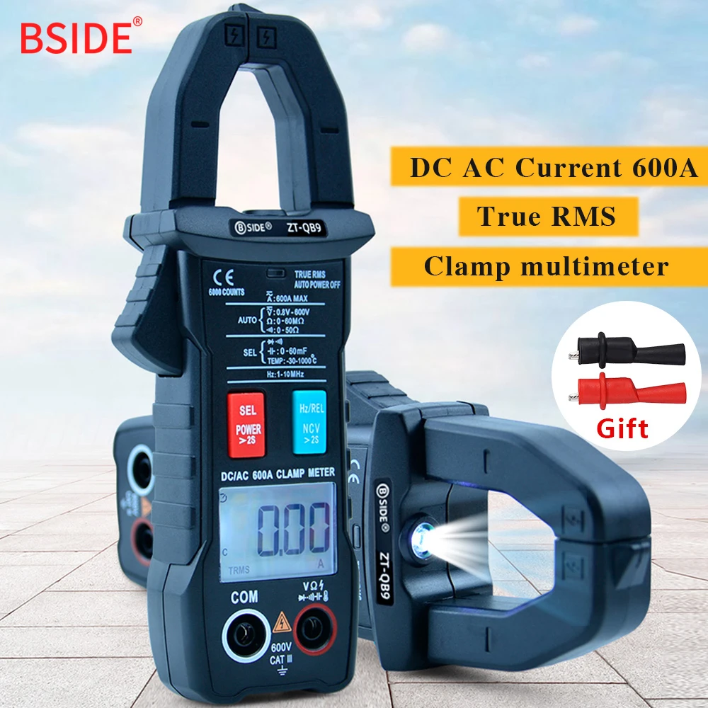 Цифровой клещи BSIDE, измеритель напряжения с переменным током 600 А, смарт плоскогубцы, амперметр 6000 отсчетов, автоматический кольцевой мультиметр, конденсатор|Токоизмерительные клещи|   | АлиЭкспресс