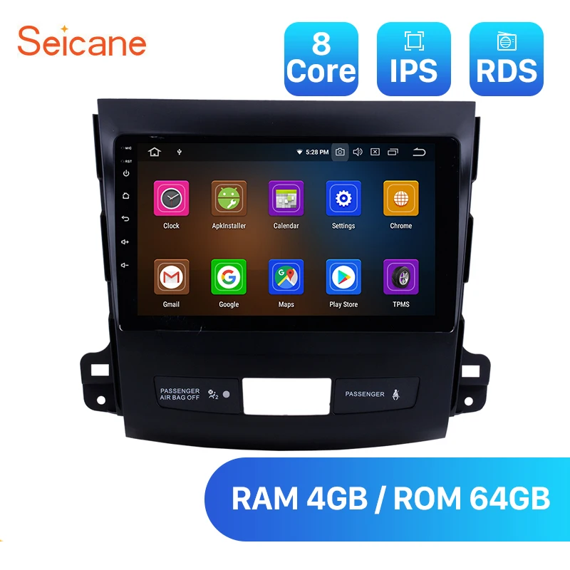 

Seicane 9 inch DSP Android 10.0 Car GPS navi Stereo Multimedia Player for 2006-2014 Mitsubishi Outlander Steering Wheel Control