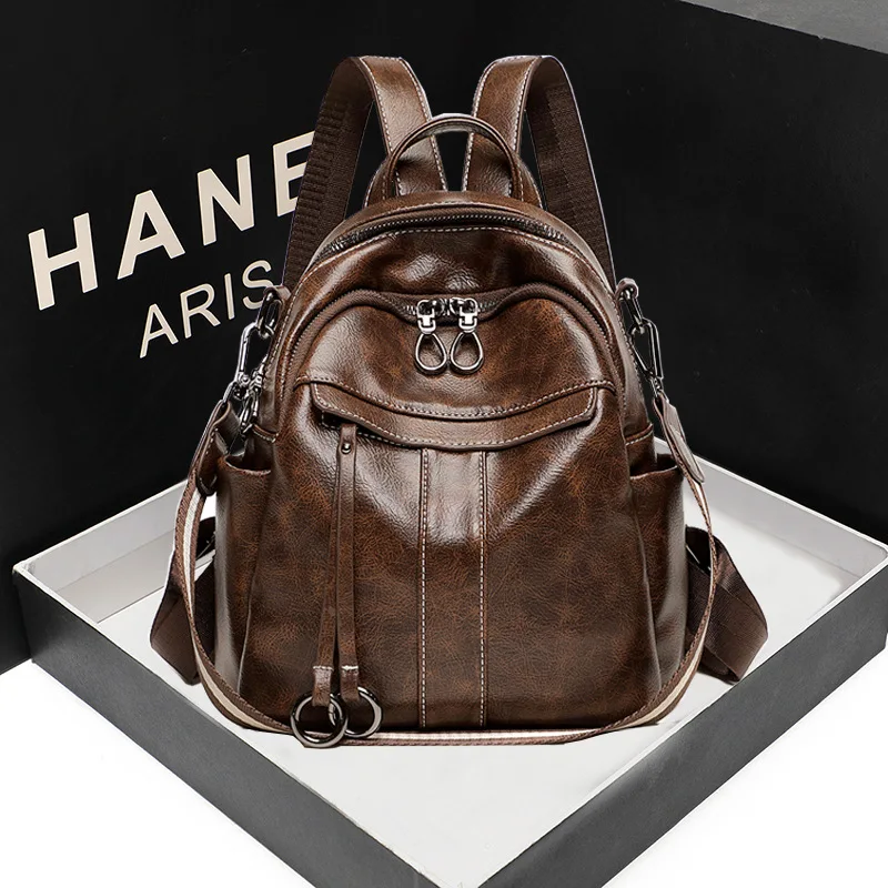 Модный рюкзак из мягкой кожи, Противоугонный женский рюкзак, Новое поступление, летняя универсальная Повседневная дорожная сумка в стиле ретро