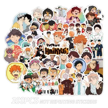 

100Pcs/Set Haikyuu!! Stickers Japanese Anime Sticker Volleyball For Decal On Guitar Suitcase Laptop Phone Sticker