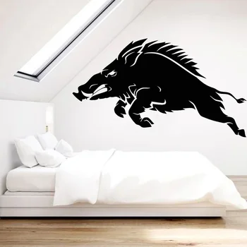 

Decal Wild Pig Vinyl Wall Sticker Boar Hunting Shop Mural Tribal Animal Bedroom Decoration Removable Home Decor O228