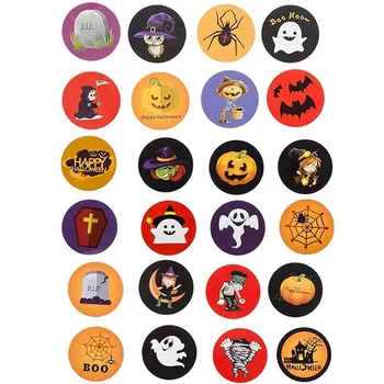 

500pc/roll Halloween Cartoon Handmade Sticker Card Box Package Thank You Label Sealing Stickers Wedding Decor Party Supplies