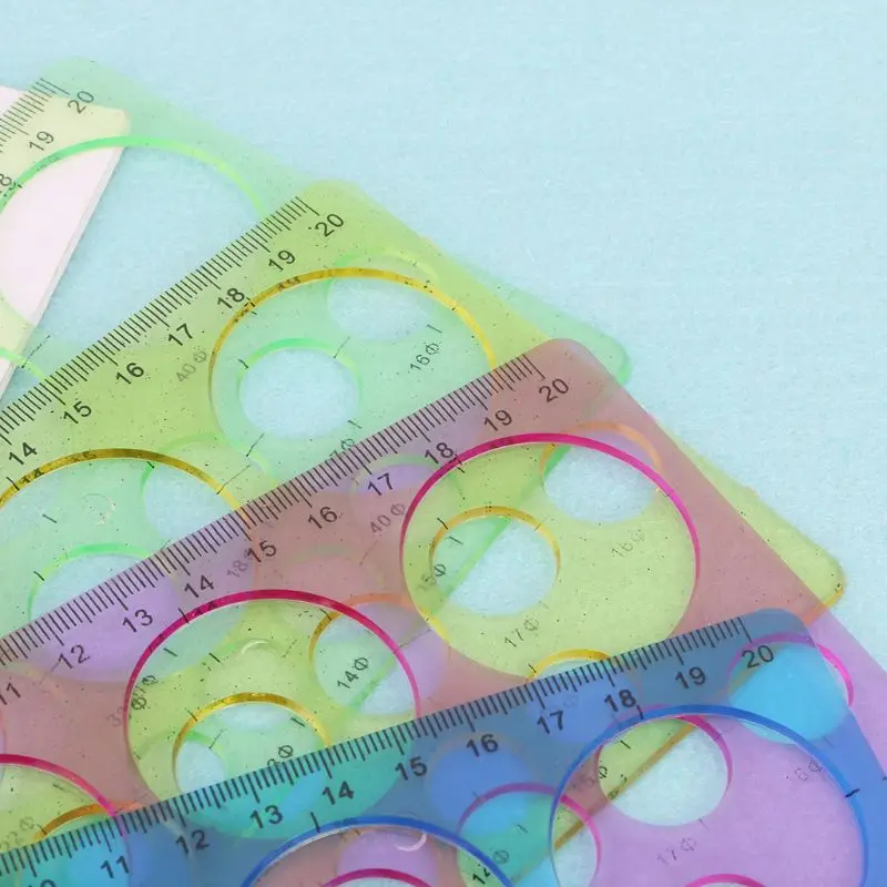 Plastic Circles Geometric Template Ruler Stencil Drawing Tool Stationery for student K3KB 1PC
