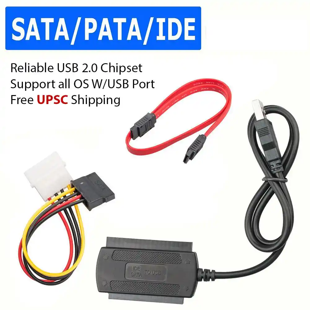 Cable convertidor de adaptador SATA/PATA/IDE a USB 2,0 para disco duro