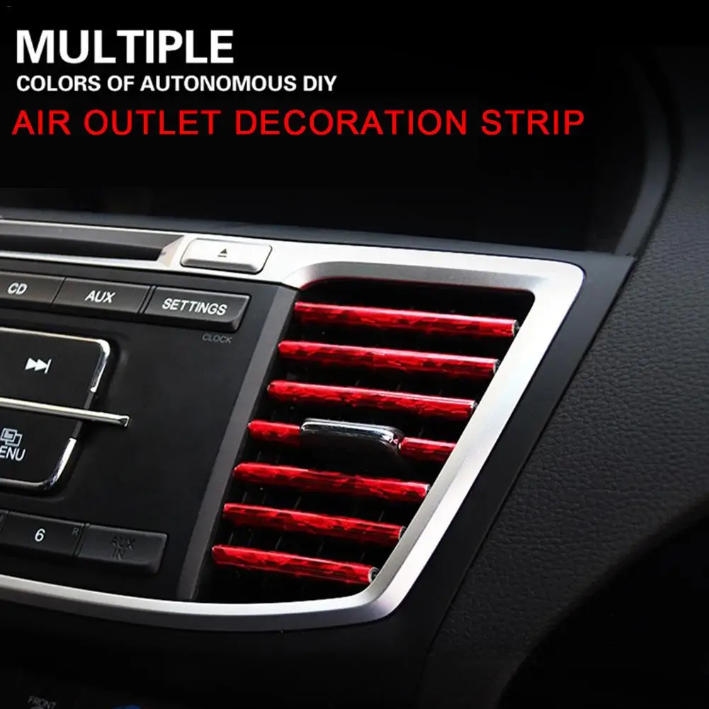 10 шт. Автомобильная воздушная декоративная полоска для вентиляционного отверстия красочные автомобильные аксессуары u-образная декоративная яркая полоса