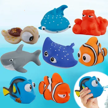 

Baby Bath Toys Finding Fish Kids Float Spray Water Squeeze Aqua Soft Rubber Bathroom Play Animals Bath Figure Toy For Children