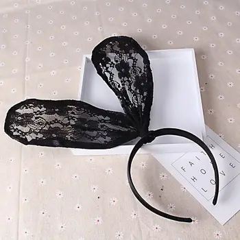 

Lovely Hair Accessories Girl Lace Sexy Big Rabbit Ears Hair Bands Accessories Ornaments For Women Headbands Hair Hoop Headwear