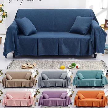 

Solid Color Universal Sofa Cover simple Splice Sofa Towel for Living Room Europe Non-slip Couch Slipcovers Protector