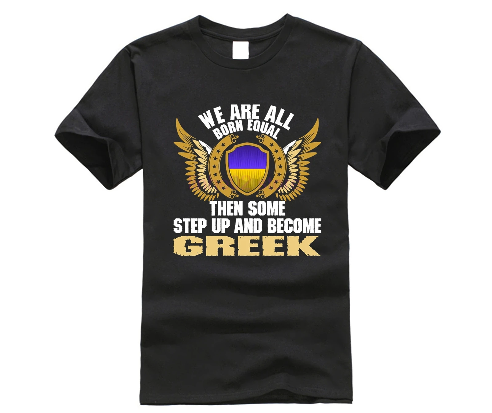 

We Are All Born Equal Then Some Step Up And Become Ukrainian T Shirt Shield Flag Adult Tee Shirt Casual T-Shirts Ukraine