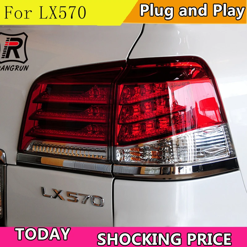 Автомобильный Стайлинг для Lexus LX570 2012- задний светильник s светодиодный задний светильник DRL+ тормоз+ Реверсивный+ Желтый поворотный задний фонарь