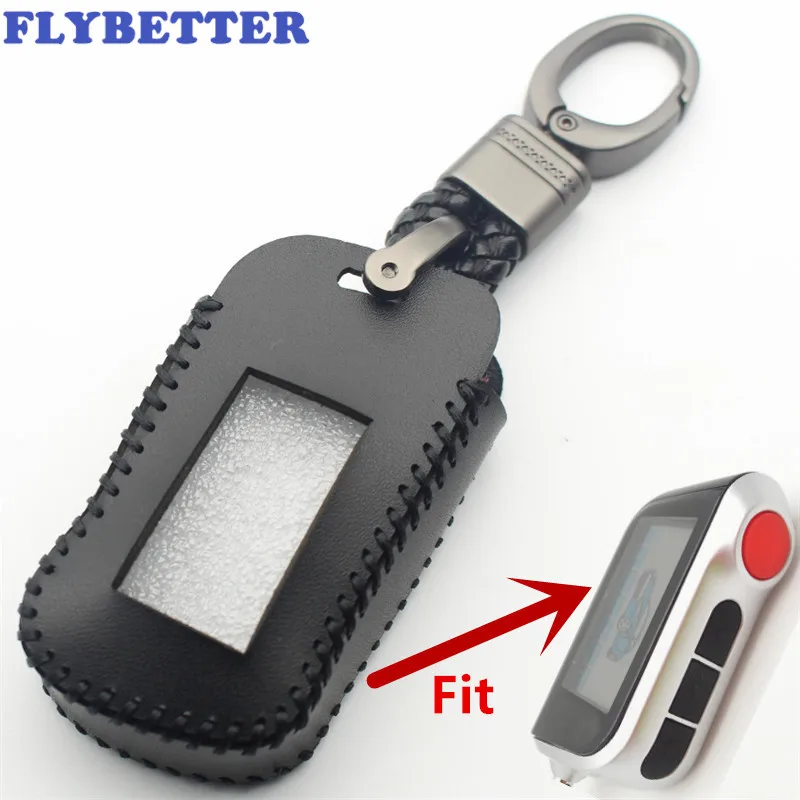 Кожаный чехол FLYBETTER для ключей Starline A93/A63/A96 двусторонняя Автомобильная