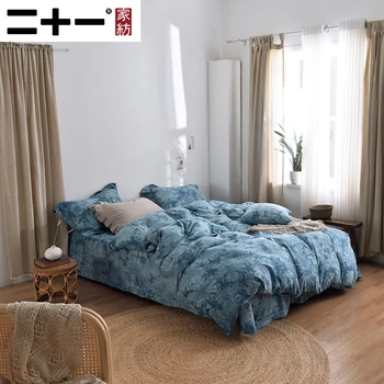 

Twenty-one Cotton Tie-dyed Four Paper Set Blue Print Nation Wind Bedding Article