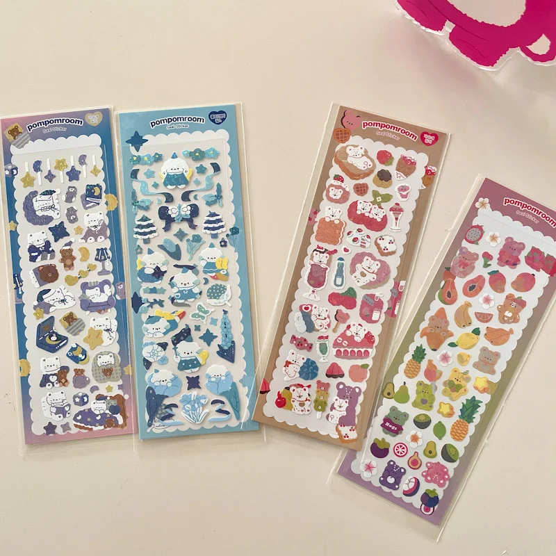 1Pc Ins Cute Cartoon Animal Laser Sticker Flakes Idol Card Deco Scrapbook DIY Material Decoration Kawaii Stationery Stickers